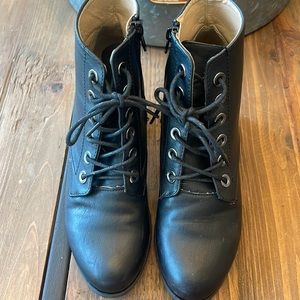 Black, zip up booties